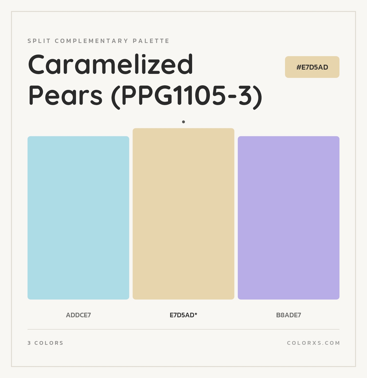 Caramelized Pears (PPG1105-3) - Split-Complementary Color Palette