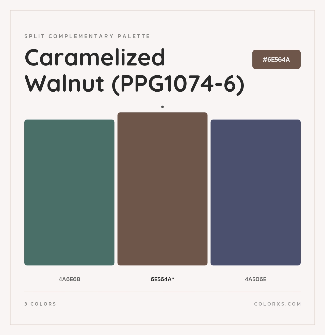 Caramelized Walnut (PPG1074-6) - Split-Complementary Color Palette