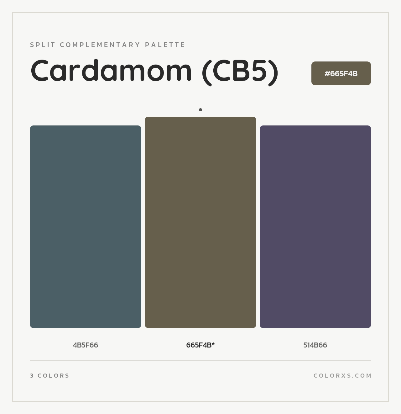 Cardamom (CB5) - Split-Complementary Color Palette