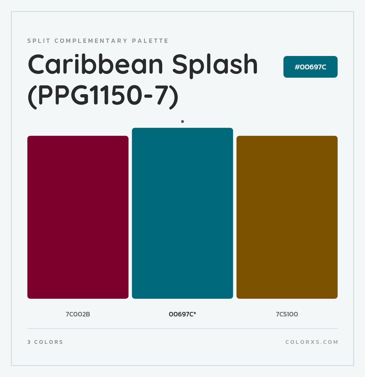 Caribbean Splash (PPG1150-7) - Split-Complementary Color Palette