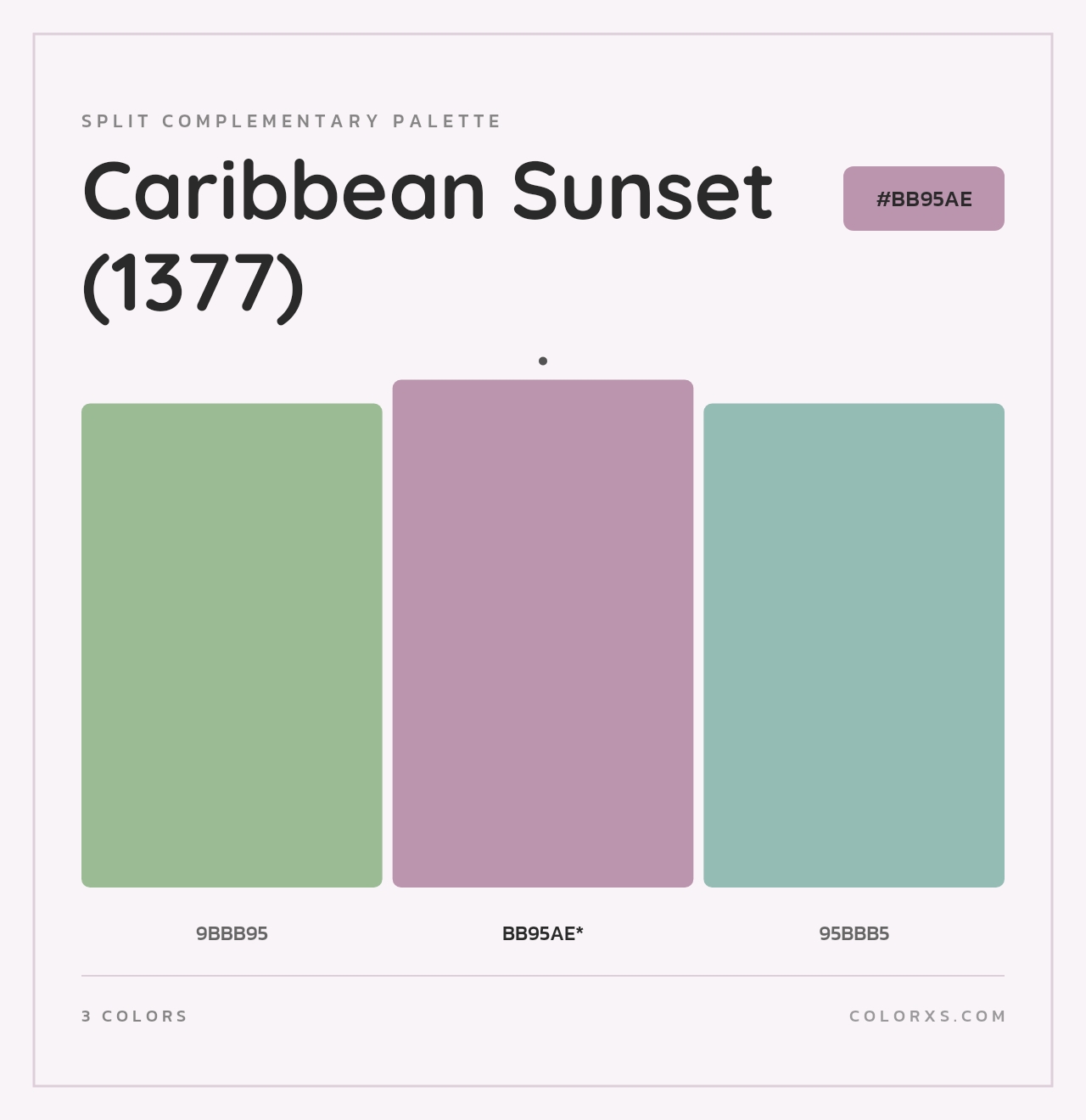 Caribbean Sunset (1377) - Split-Complementary Color Palette