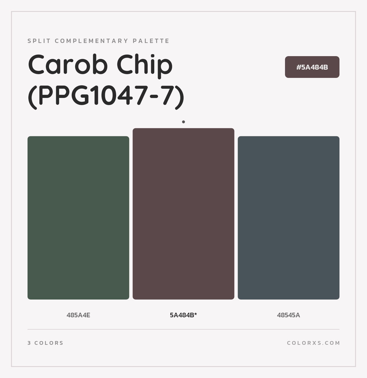 Carob Chip (PPG1047-7) - Split-Complementary Color Palette