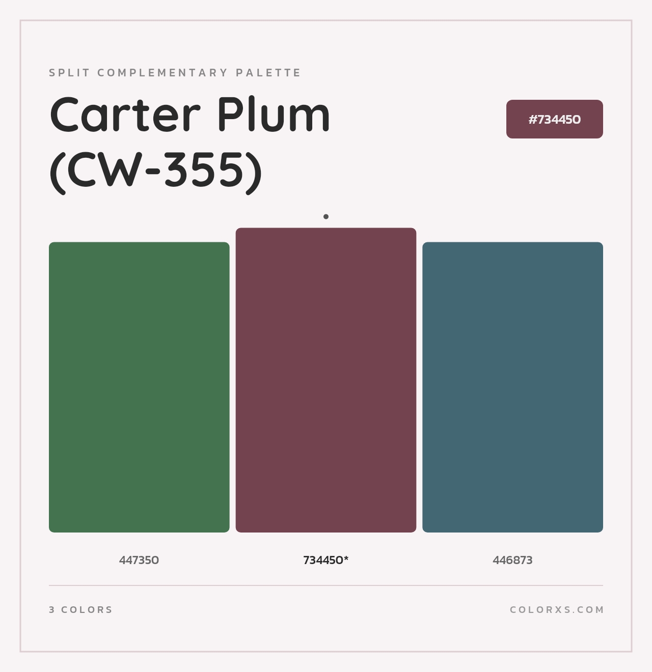 Carter Plum (CW-355) - Split-Complementary Color Palette