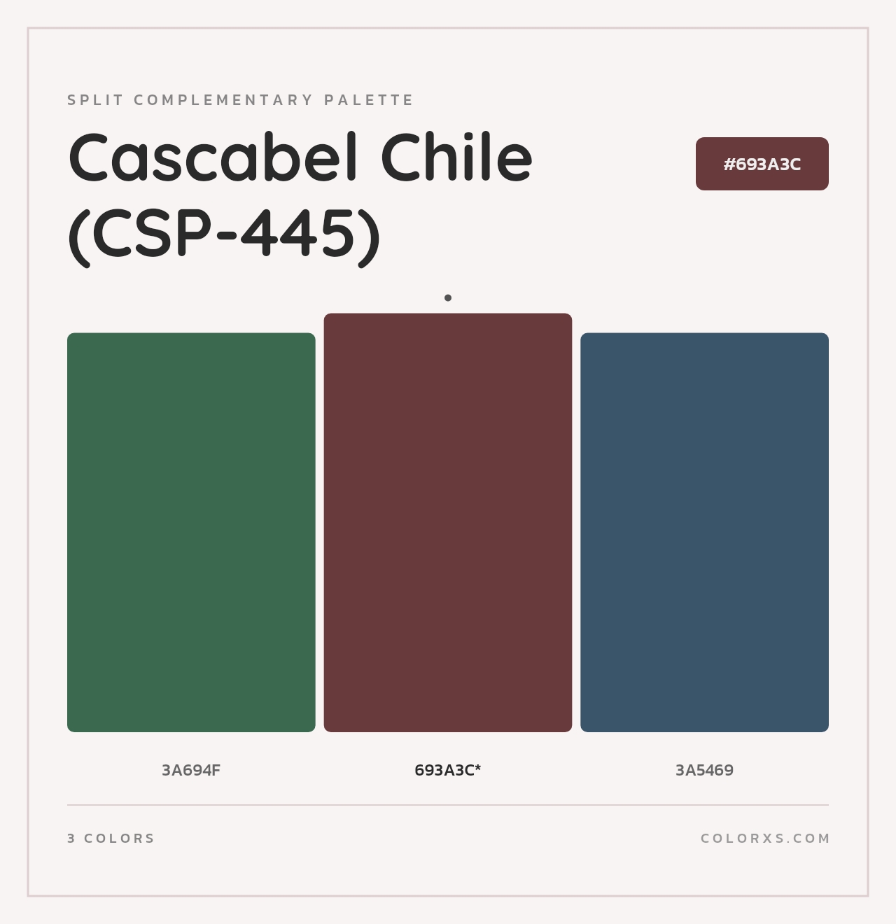 Cascabel Chile (CSP-445) - Split-Complementary Color Palette