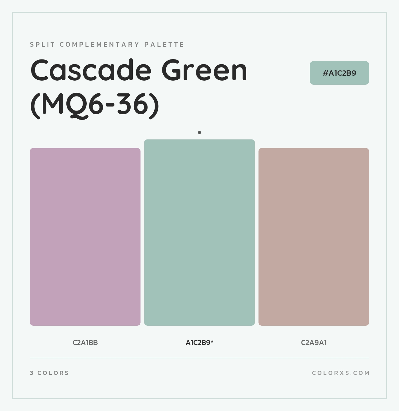 Cascade Green (MQ6-36) - Split-Complementary Color Palette