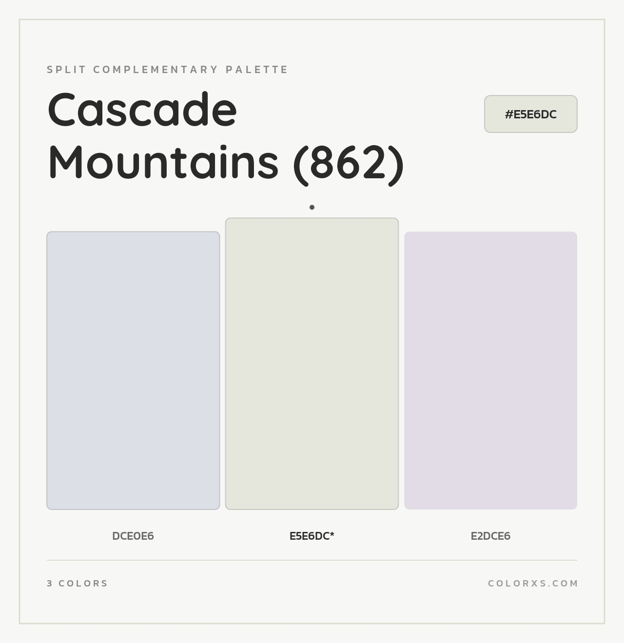 Cascade Mountains (862) - Split-Complementary Color Palette