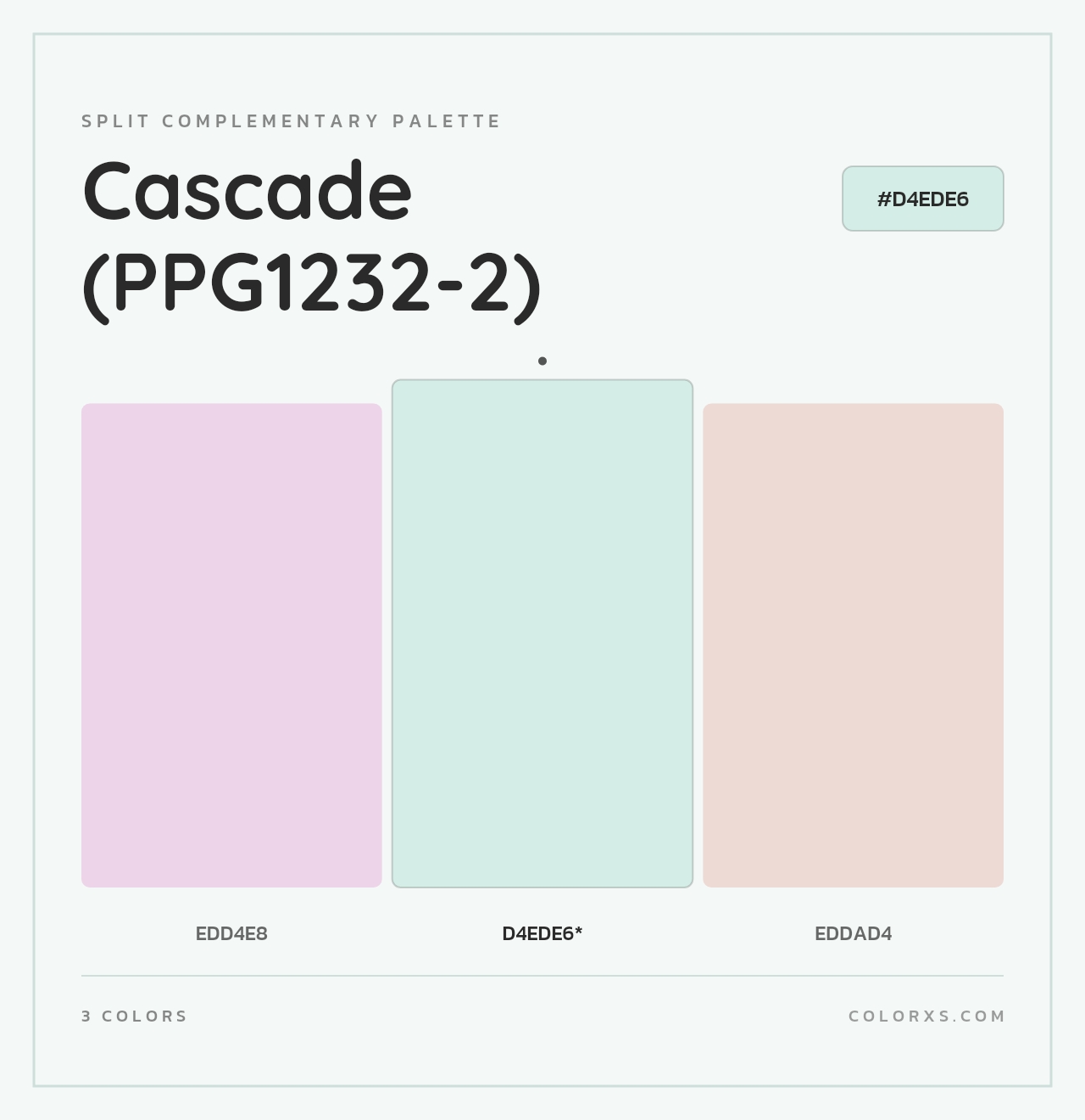 Cascade (PPG1232-2) - Split-Complementary Color Palette
