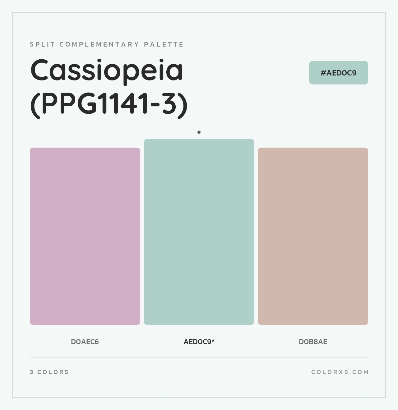 Cassiopeia (PPG1141-3) - Split-Complementary Color Palette