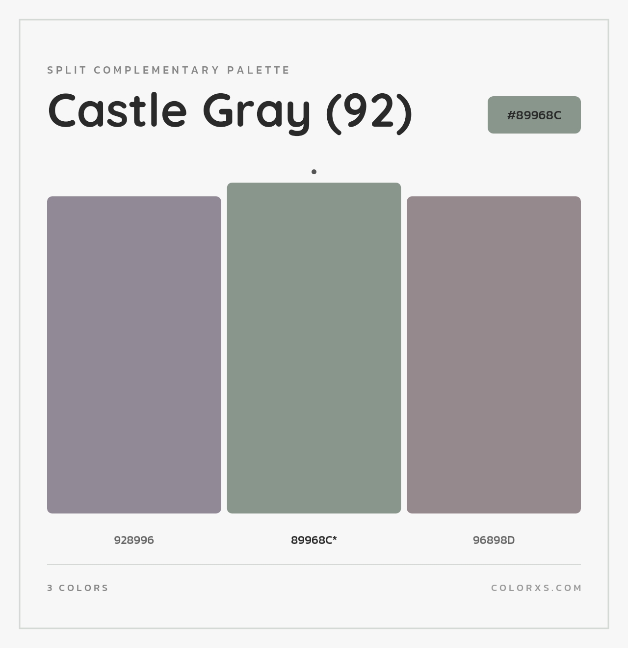 Castle Gray (92) - Split-Complementary Color Palette