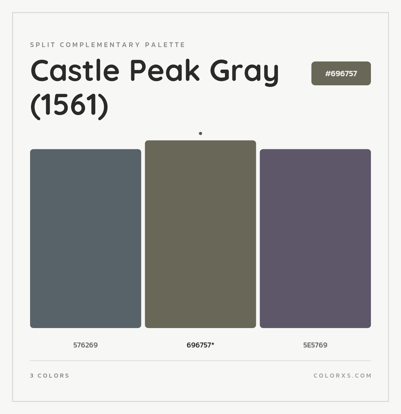 Castle Peak Gray (1561) - Split-Complementary Color Palette