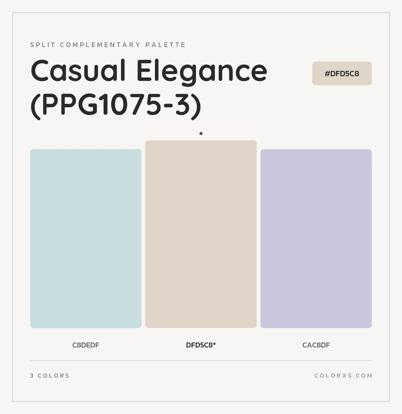 Casual Elegance (PPG1075-3) - Split-Complementary Color Palette