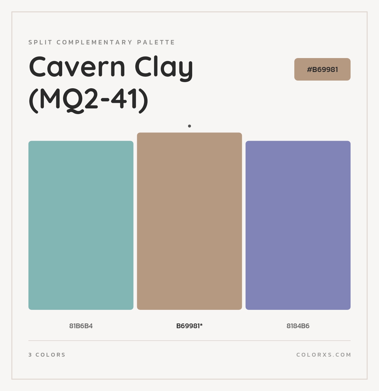 Cavern Clay (MQ2-41) - Split-Complementary Color Palette