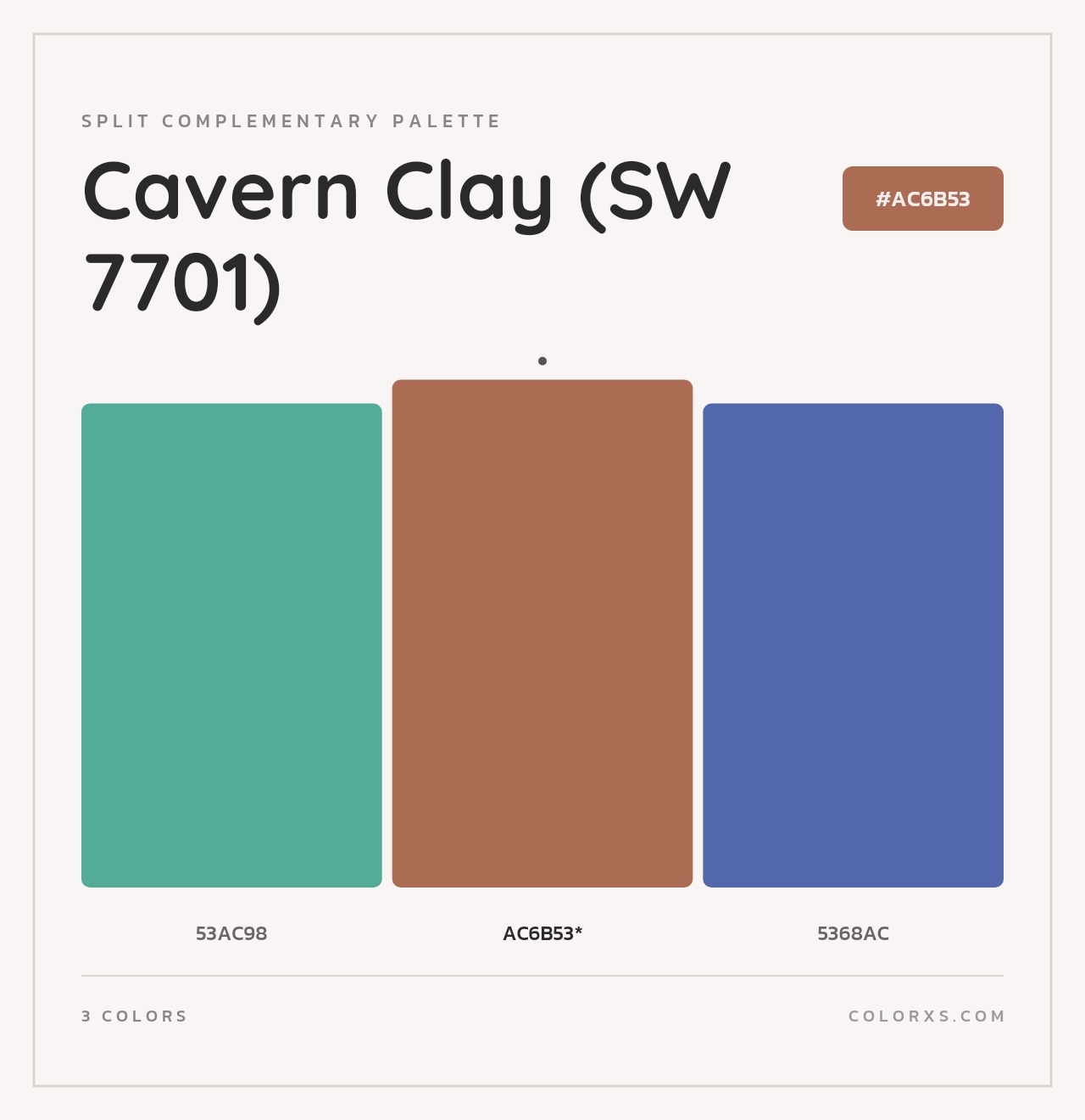 Cavern Clay (SW 7701) - Split-Complementary Color Palette