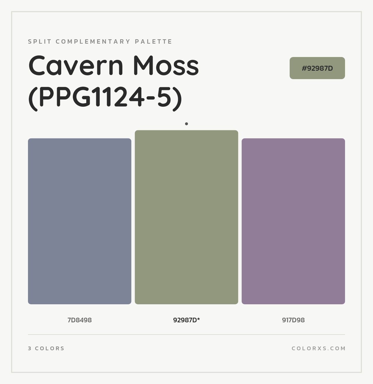 Cavern Moss (PPG1124-5) - Split-Complementary Color Palette