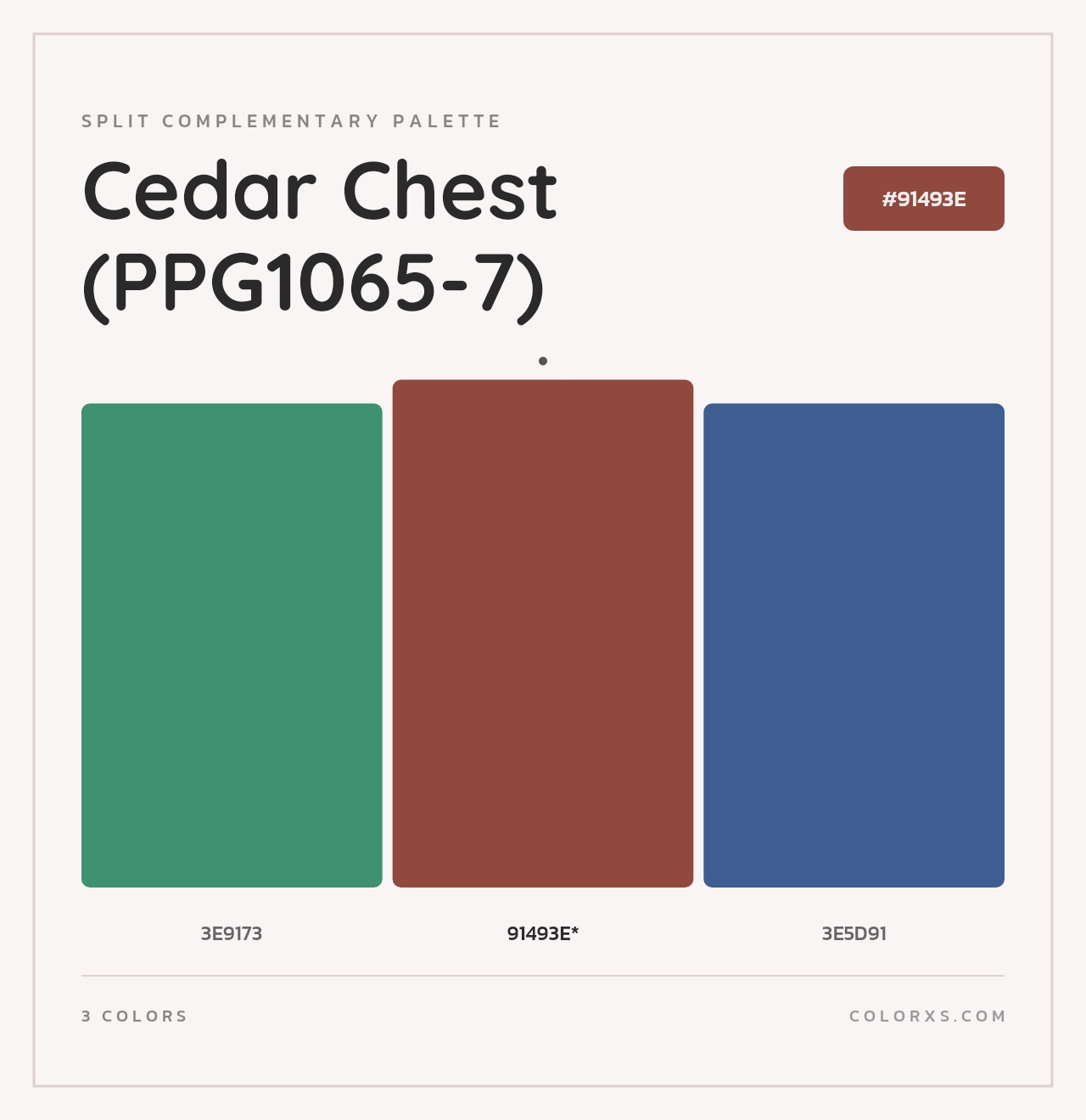 Cedar Chest (PPG1065-7) - Split-Complementary Color Palette