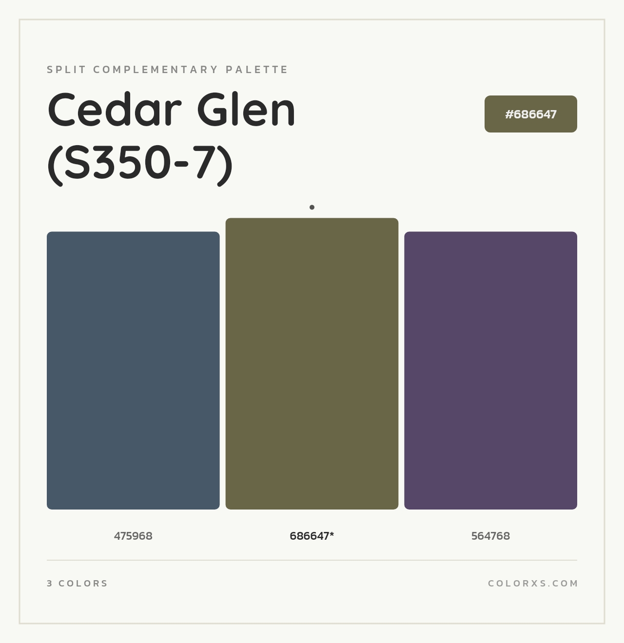 Cedar Glen (S350-7) - Split-Complementary Color Palette