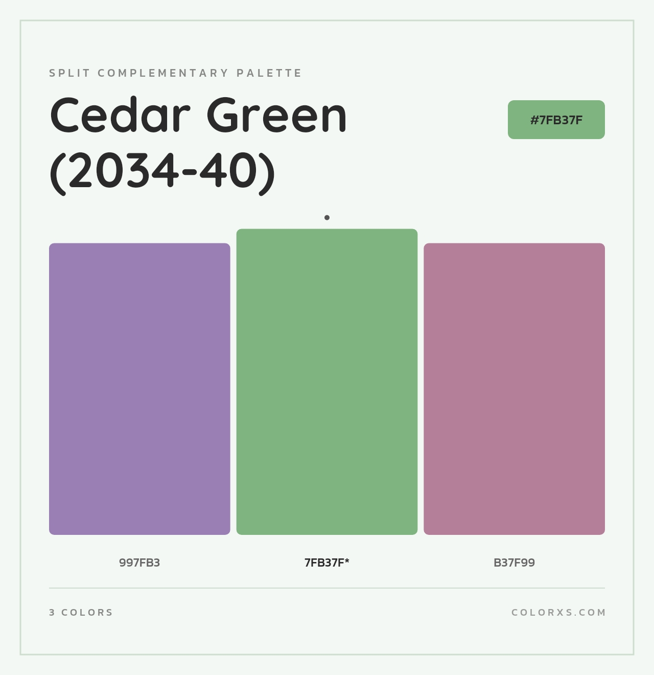Cedar Green (2034-40) - Split-Complementary Color Palette