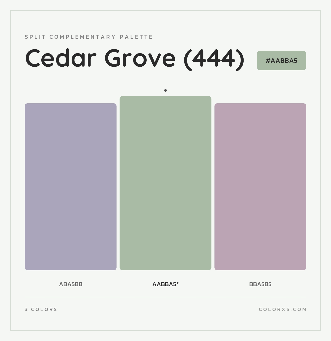 Cedar Grove (444) - Split-Complementary Color Palette