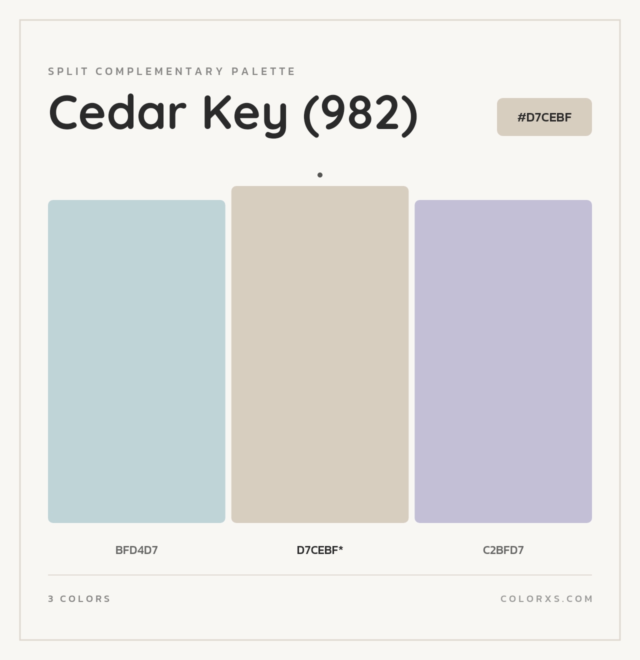 Cedar Key (982) - Split-Complementary Color Palette