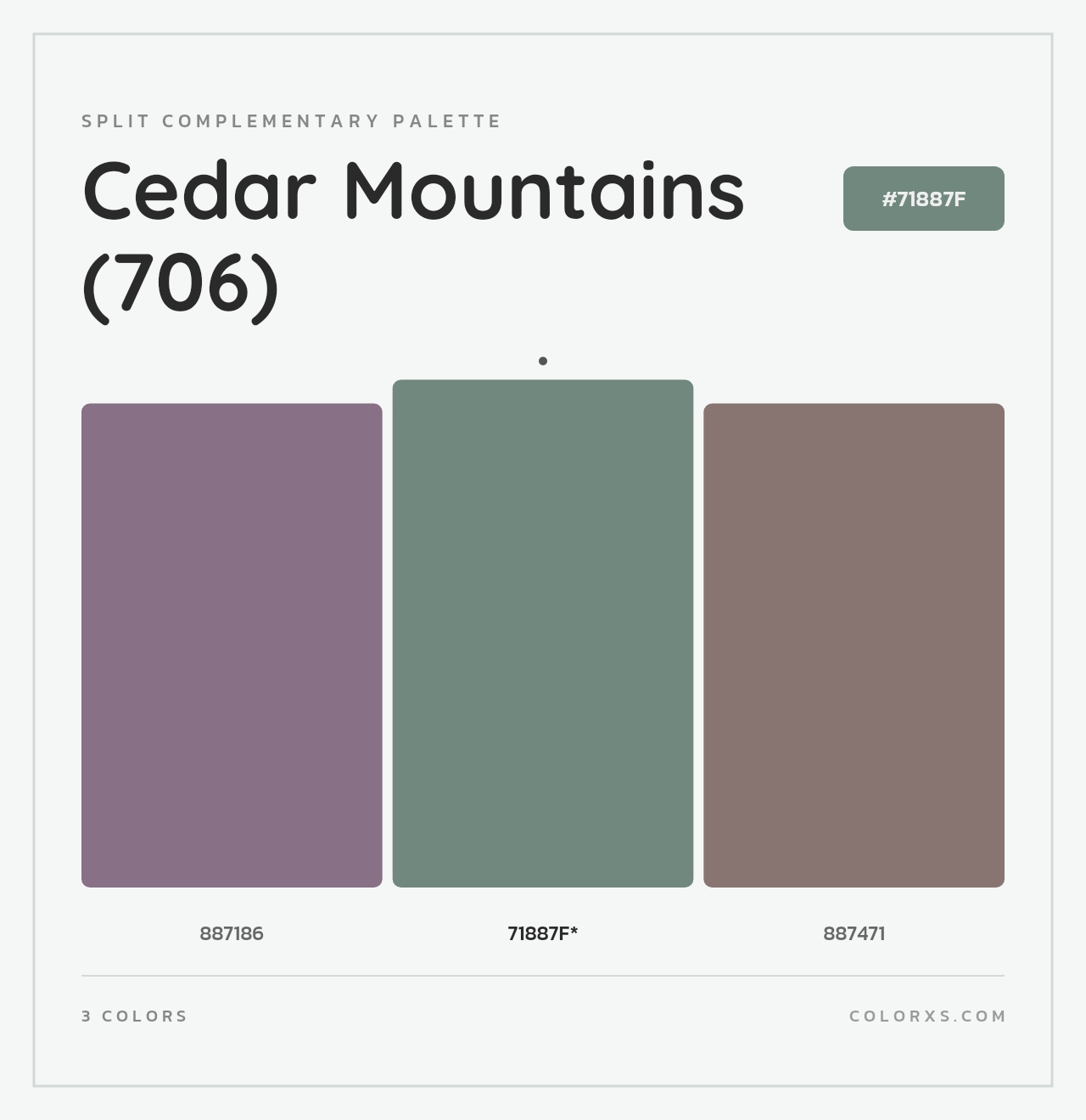 Cedar Mountains (706) - Split-Complementary Color Palette