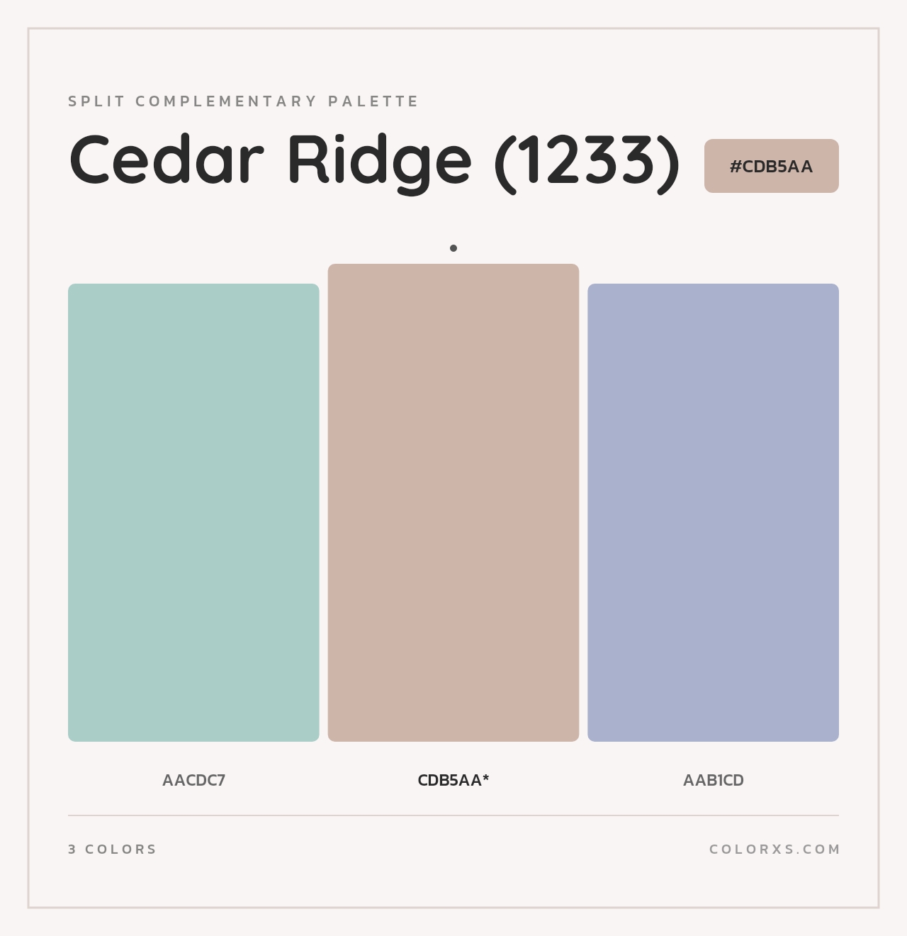 Cedar Ridge (1233) - Split-Complementary Color Palette