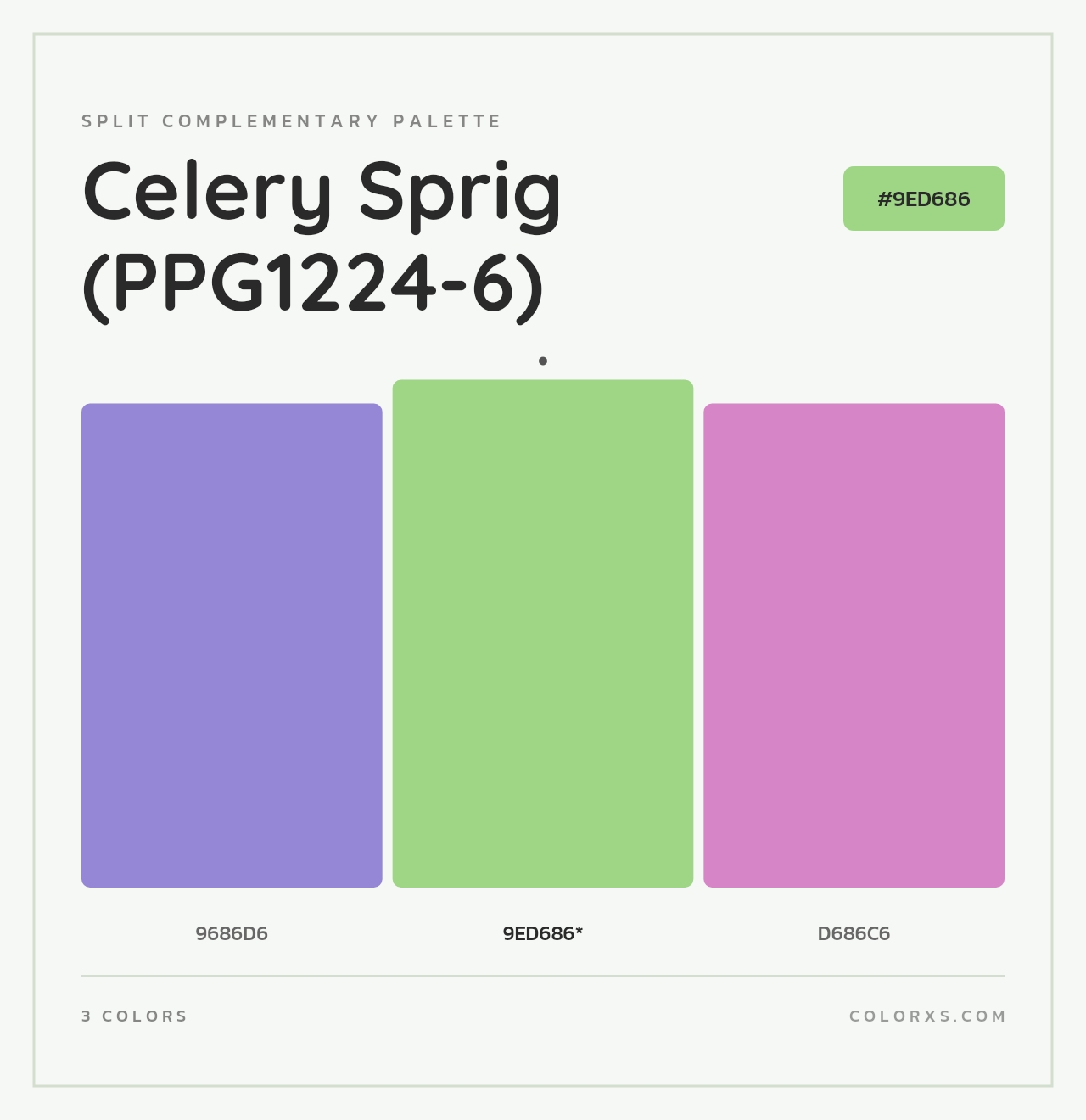 Celery Sprig (PPG1224-6) - Split-Complementary Color Palette