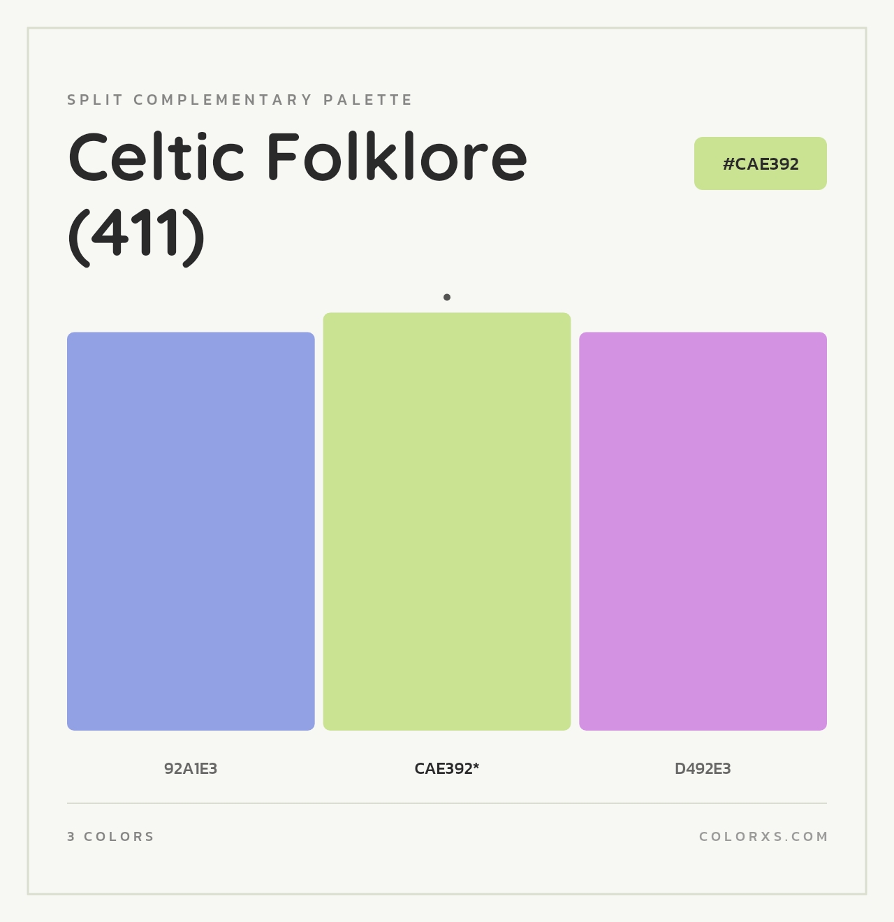 Celtic Folklore (411) - Split-Complementary Color Palette