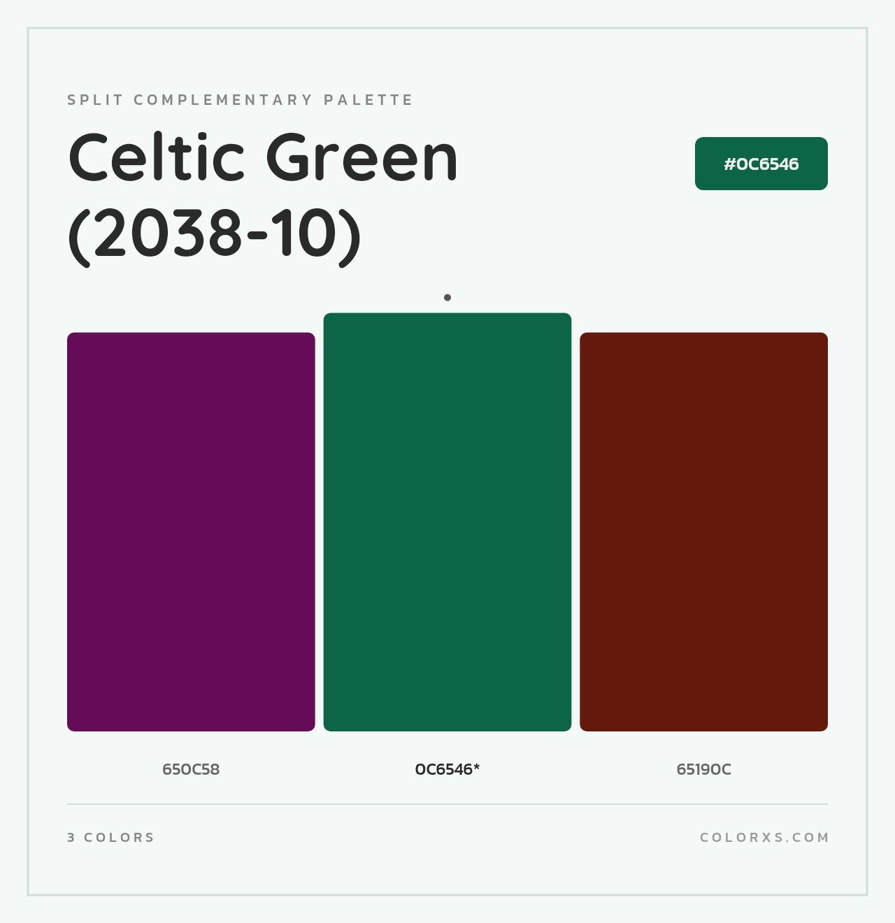 Celtic Green (2038-10) - Split-Complementary Color Palette