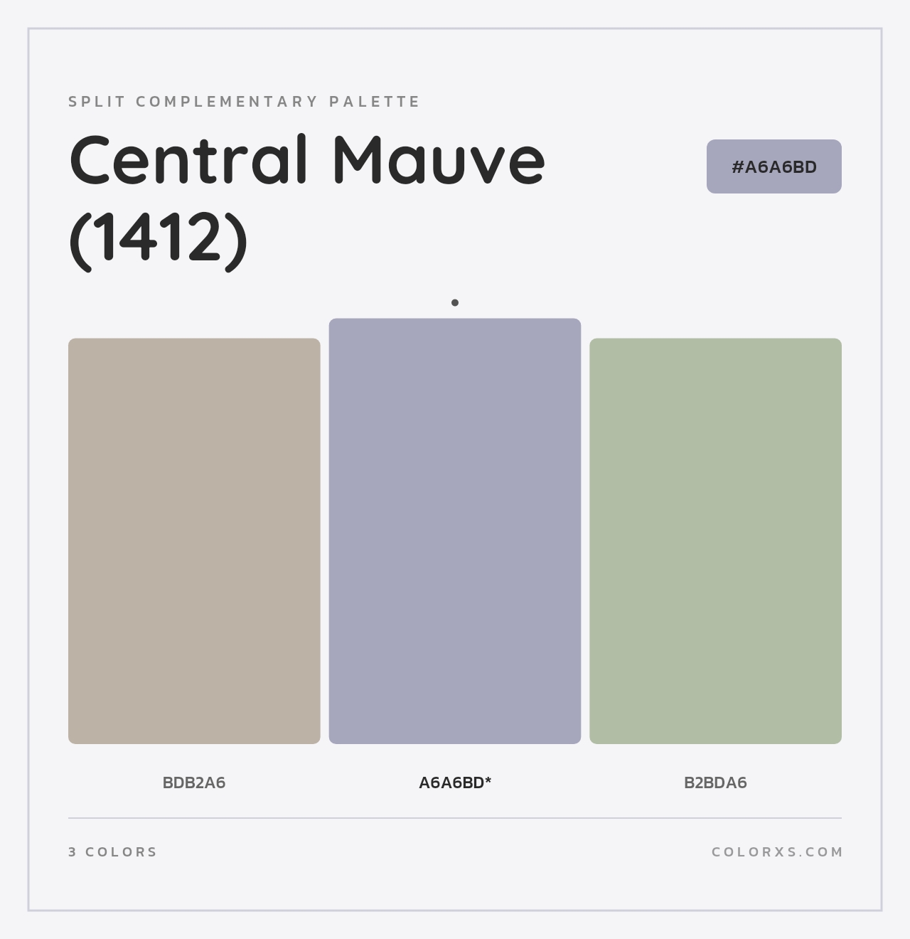 Central Mauve (1412) - Split-Complementary Color Palette