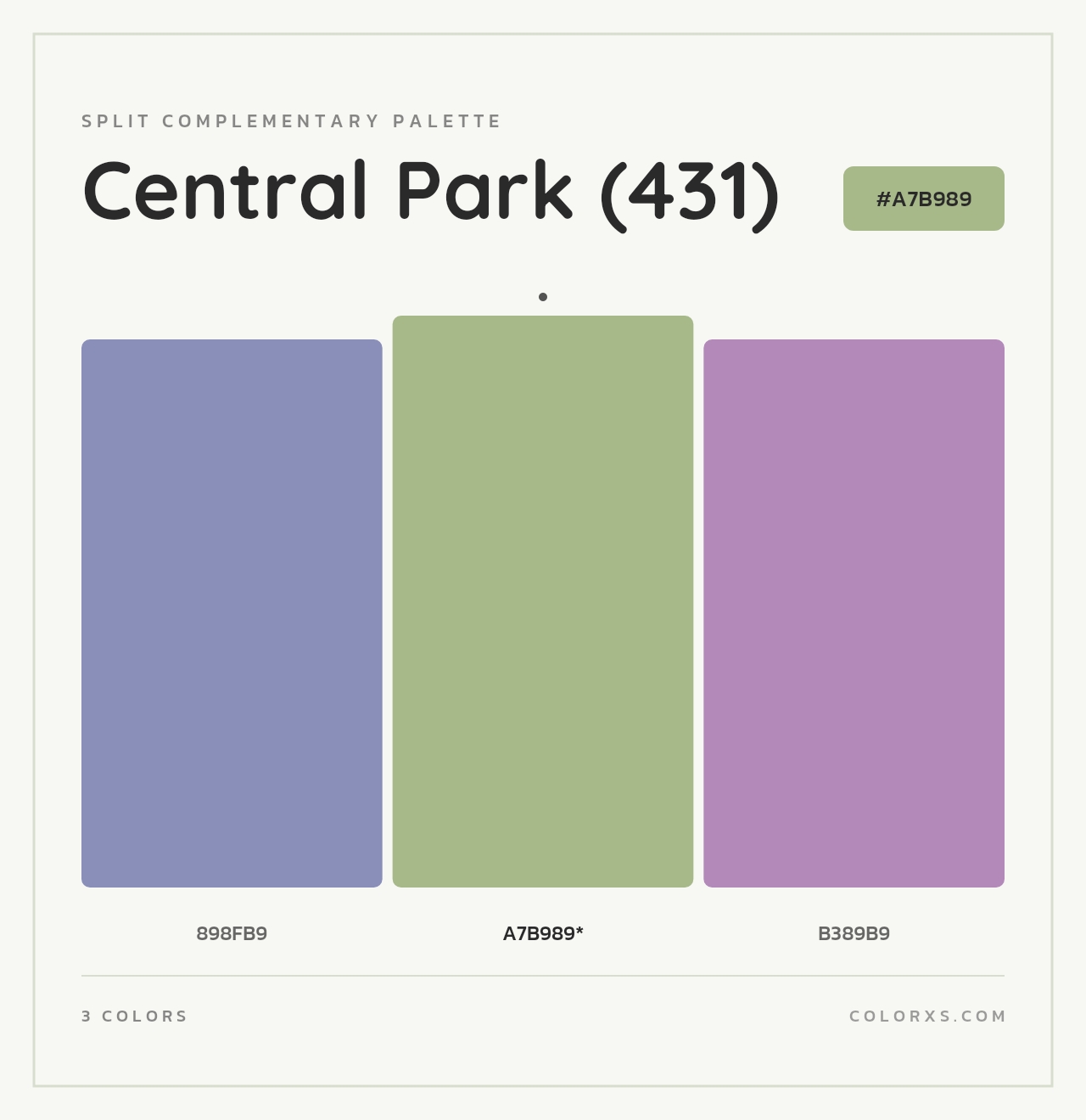 Central Park (431) - Split-Complementary Color Palette