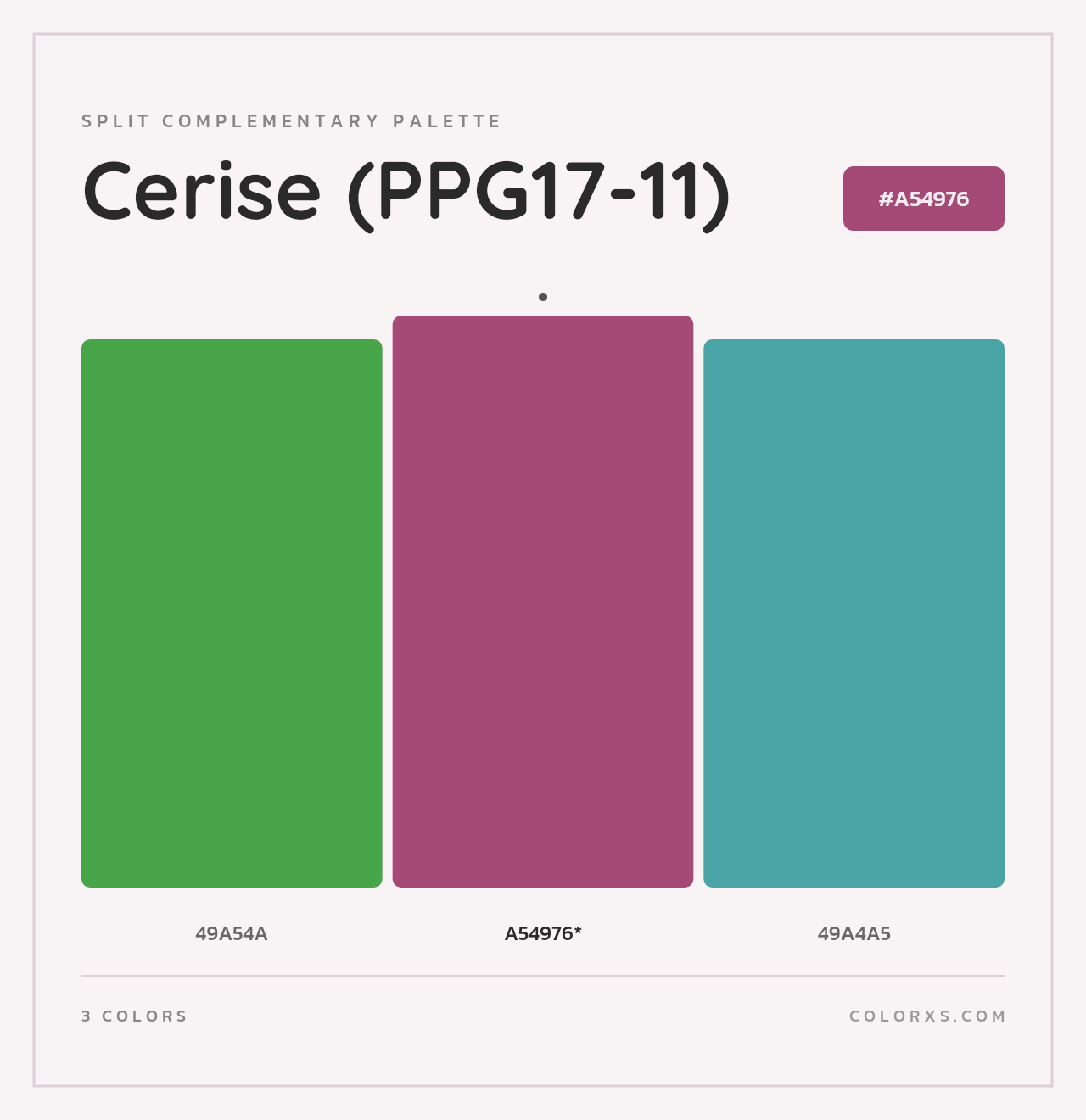 Cerise (PPG17-11) - Split-Complementary Color Palette