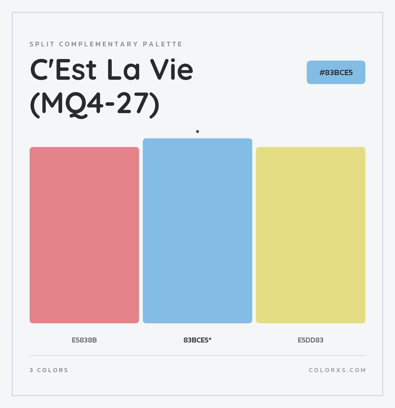 C'Est La Vie (MQ4-27) - Split-Complementary Color Palette