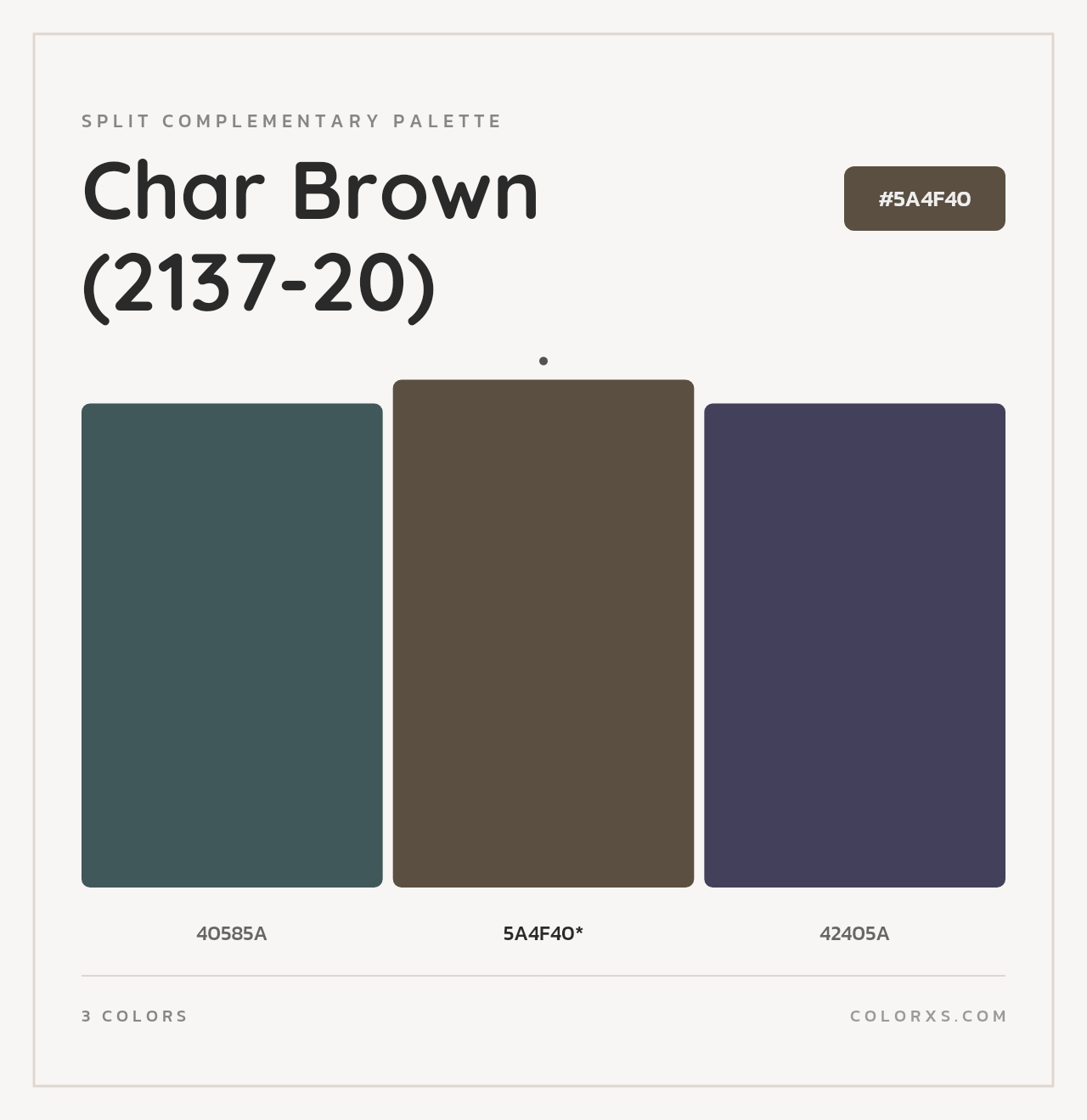 Char Brown (2137-20) - Split-Complementary Color Palette