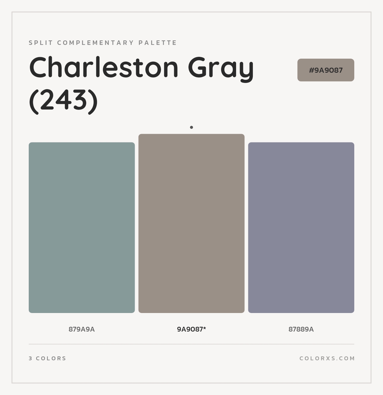 Charleston Gray (243) - Split-Complementary Color Palette