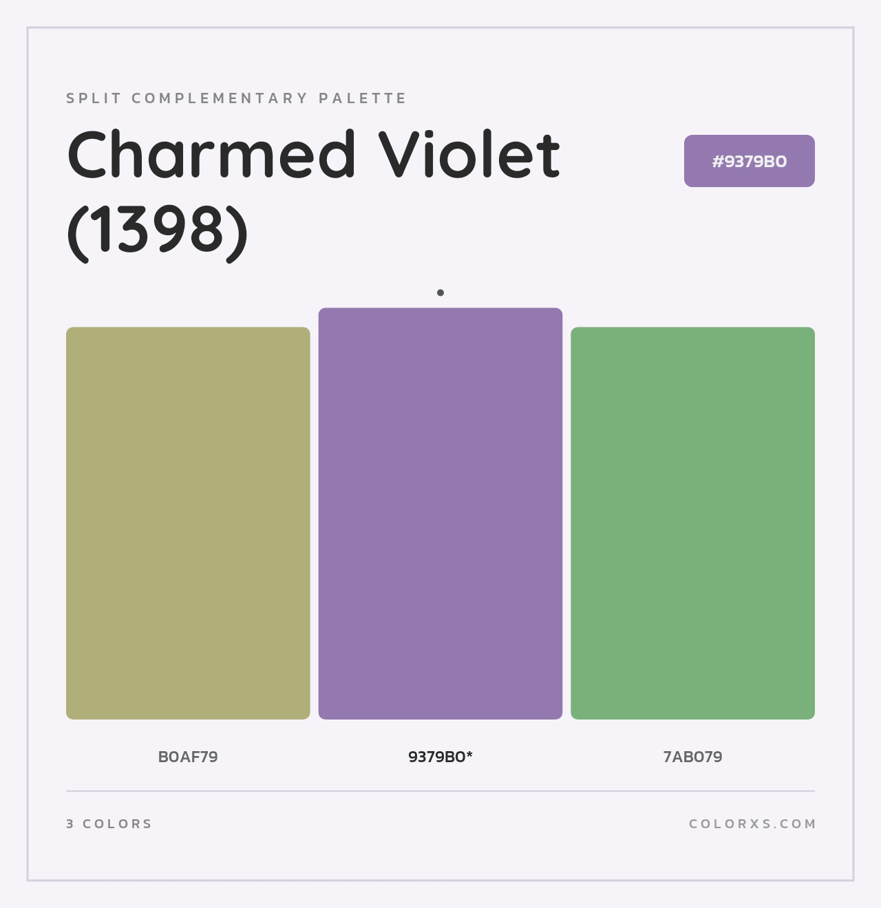 Charmed Violet (1398) - Split-Complementary Color Palette