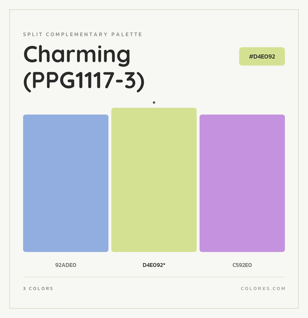 Charming (PPG1117-3) - Split-Complementary Color Palette