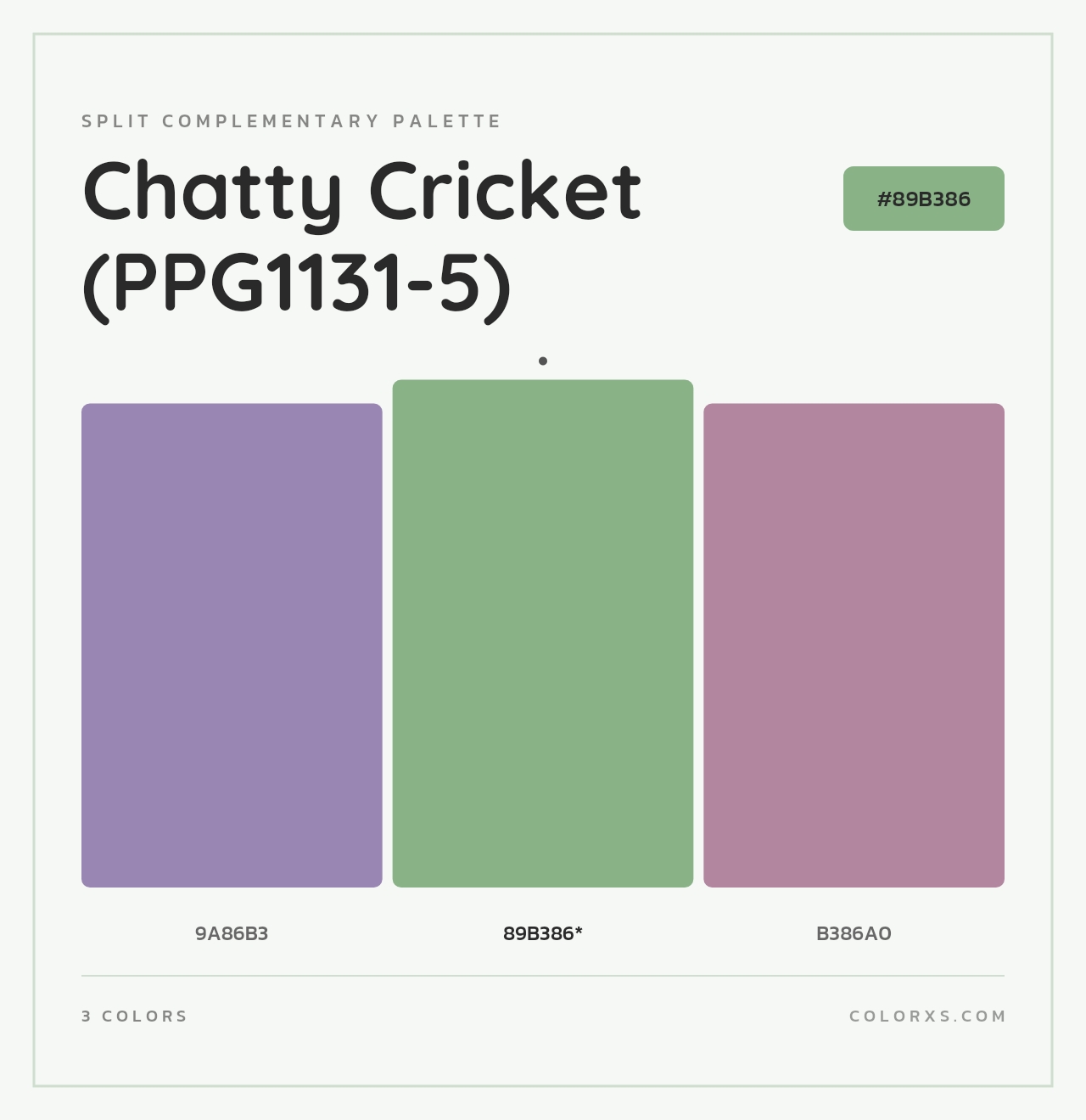 Chatty Cricket (PPG1131-5) - Split-Complementary Color Palette