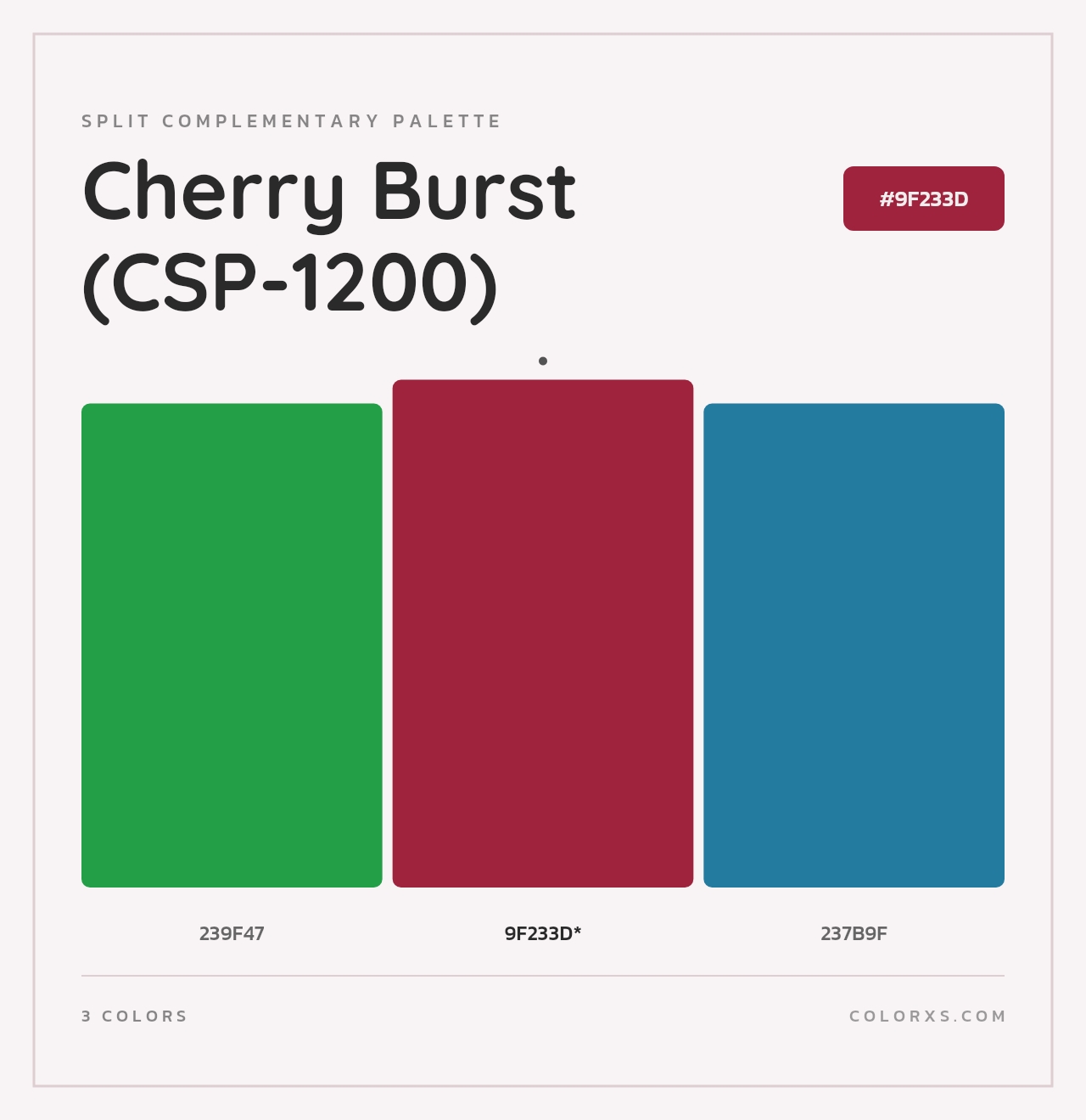 Cherry Burst (CSP-1200) - Split-Complementary Color Palette