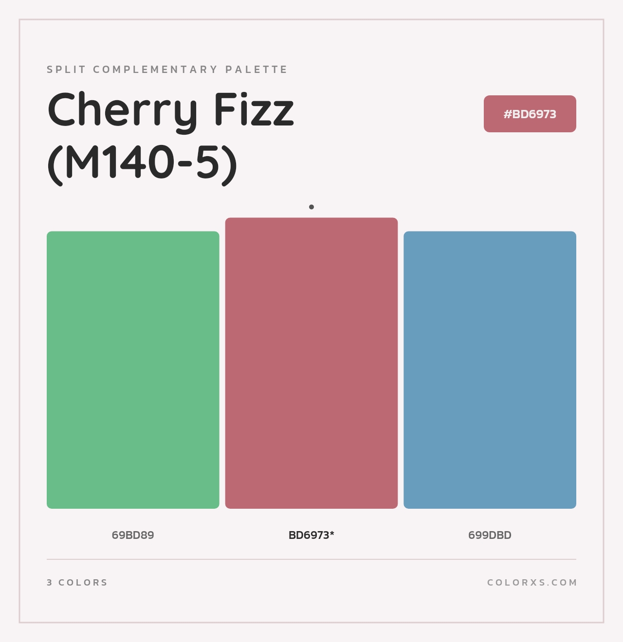 Cherry Fizz (M140-5) - Split-Complementary Color Palette