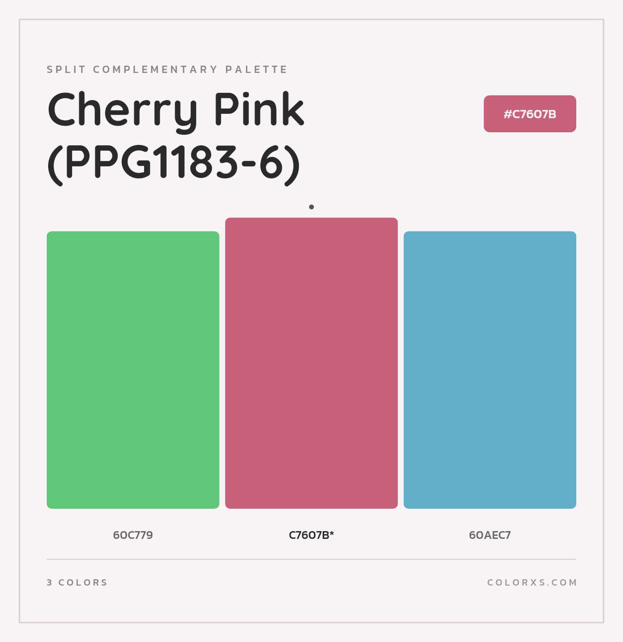 Cherry Pink (PPG1183-6) - Split-Complementary Color Palette