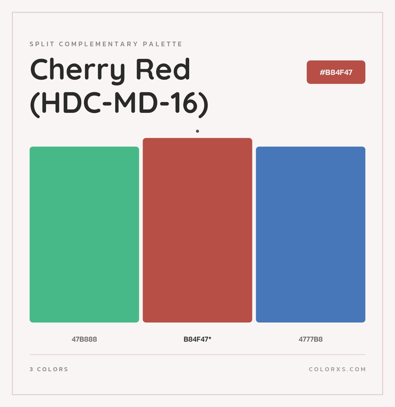 Cherry Red (HDC-MD-16) - Split-Complementary Color Palette