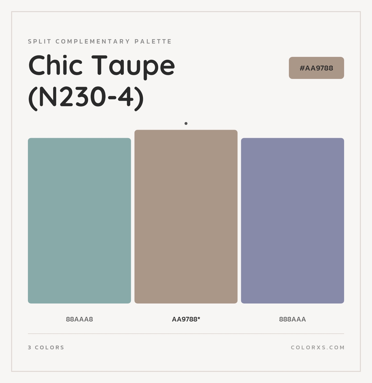 Chic Taupe (N230-4) - Split-Complementary Color Palette