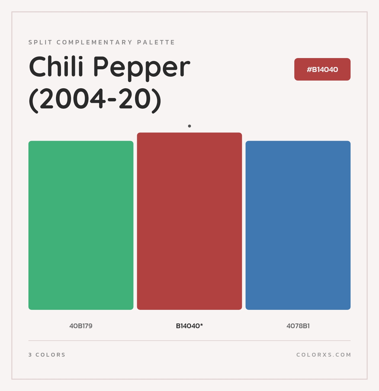Chili Pepper (2004-20) - Split-Complementary Color Palette