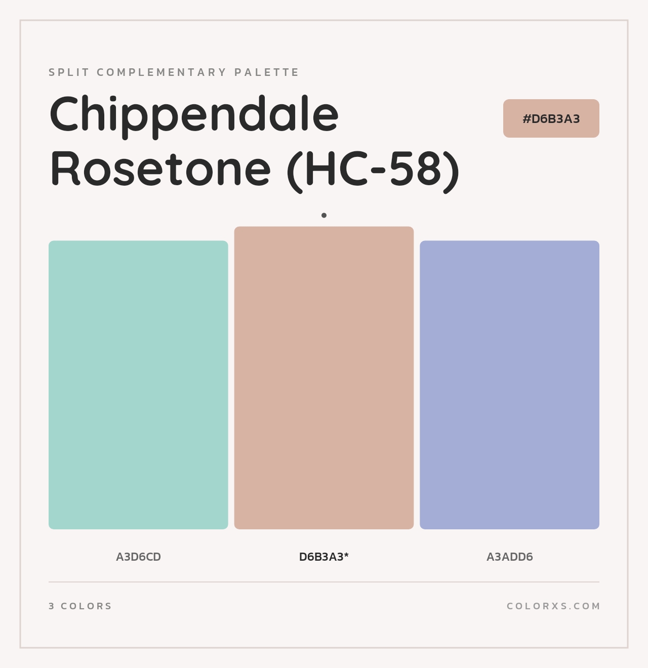 Chippendale Rosetone (HC-58) - Split-Complementary Color Palette