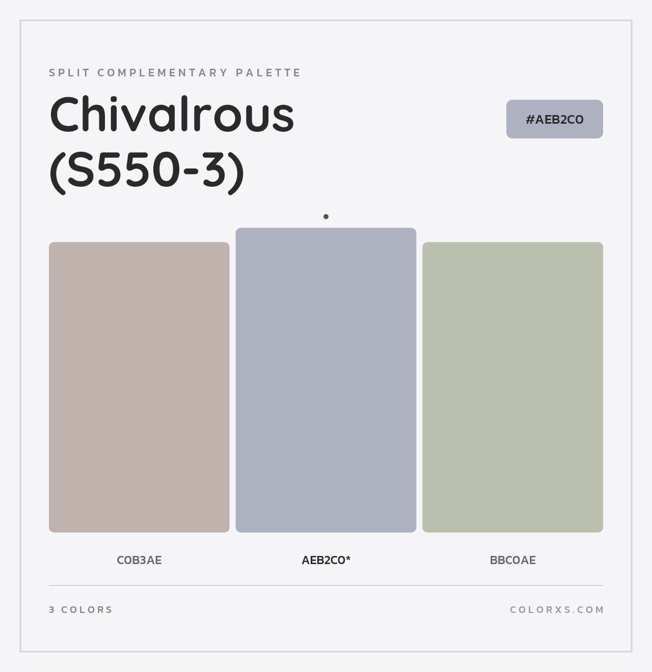 Chivalrous (S550-3) - Split-Complementary Color Palette