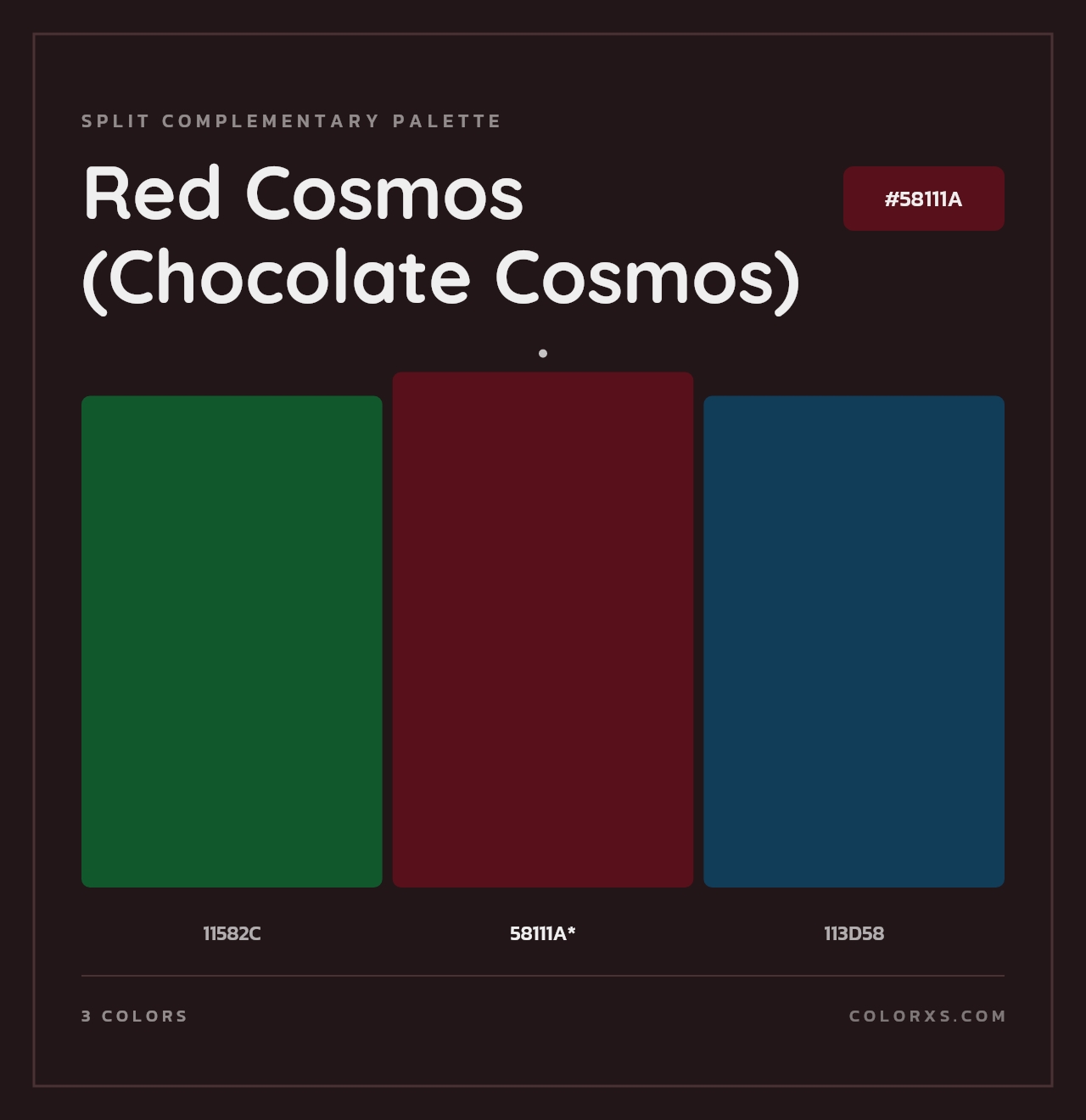 Red Cosmos (Chocolate Cosmos) - Split-Complementary Color Palette
