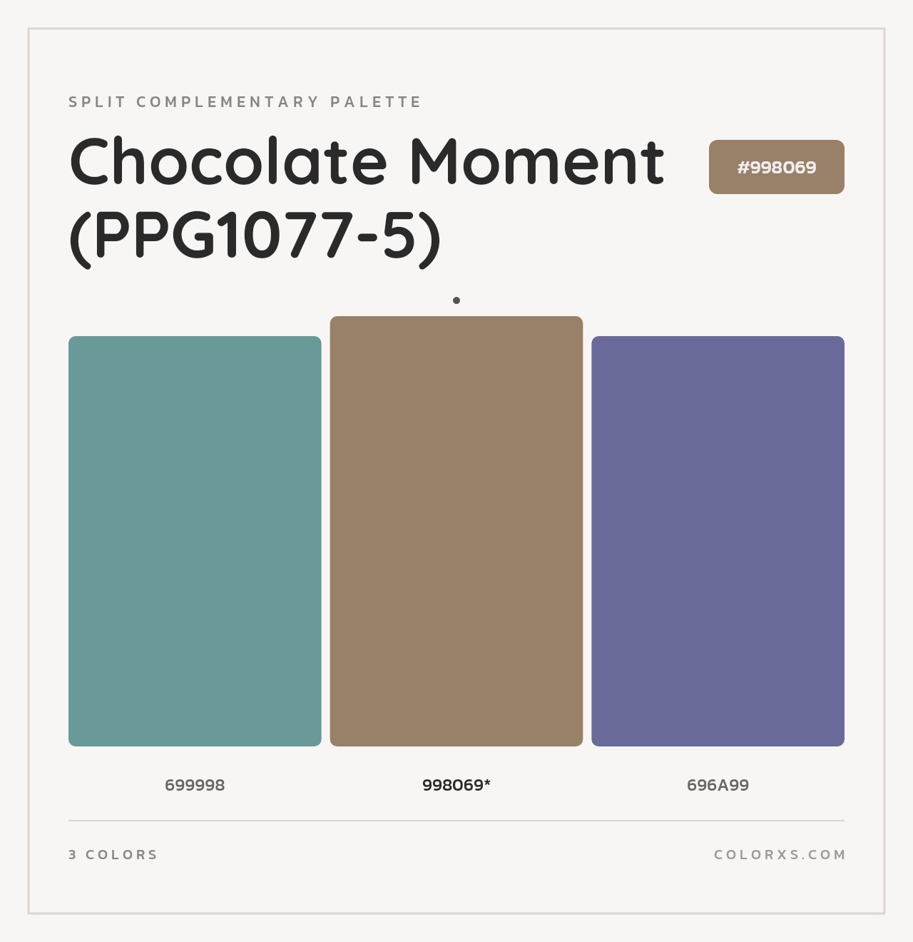 Chocolate Moment (PPG1077-5) - Split-Complementary Color Palette
