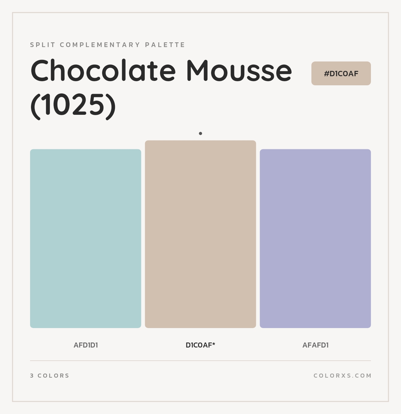 Chocolate Mousse (1025) - Split-Complementary Color Palette