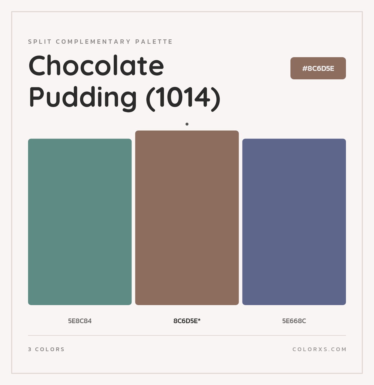 Chocolate Pudding (1014) - Split-Complementary Color Palette