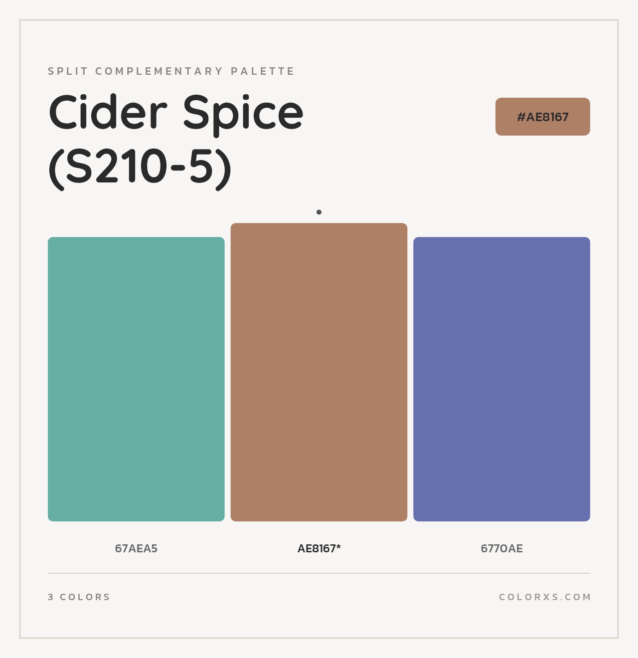 Cider Spice (S210-5) - Split-Complementary Color Palette